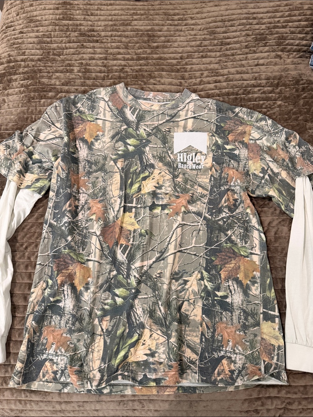 Higley Ranchwear men’s Camouflage long sleeve tee; size XL